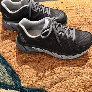 Hoka Charcoal and Light Gray Leather Shoes